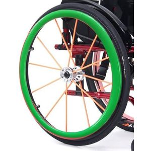 1 paar grijprandhoezen voor rolstoelen, 56/61 cm antislip rubberen hoezen voor de achterwielen van sportrolstoelen, slijtvast, verbetert grip en tractie (groen, 55 cm)