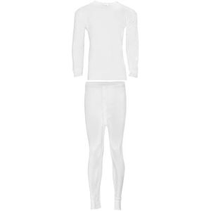 Heat Stoke Thermische skins voor kinderen, top met lange mouwen en lange onderbroek, onderlaag voor jongens en meisjes., Wit, 6-8 Years