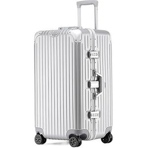 Reiskoffer Bagage Koffer Bagage 24-inch Koffer Met Breed Handvat, Hardshell Met Aluminium Frame, Spinnerwielen TSA-slot Handbagage (Color : C, Size : 24inch)