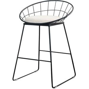 Barkrukken Barstoel Smeedijzeren kruk Moderne minimalistische barkruk met voetsteun en ergonomische stoelen for bistro-pub-toonbank, keuken (29,5"" hoog) Keuken (Color : Noir)