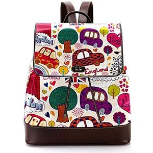 Londen Engeland gepersonaliseerde schooltassen boekentassen voor tiener, Meerkleurig, 27x12.3x32cm, Rugzak Rugzakken