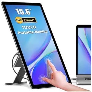 15,6 inch draagbare monitor touchscreen 1920x1080 mobiel display lichtgewicht en dun intrekbare standaard IPS LCD-paneel(UK Plug)