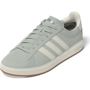 adidas Grand Court 2.0 Damessneakers, Linnen groen gebroken wit zilver metallic, 44 EU