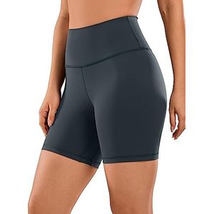CRZ YOGA Yogashort Voor Dames Met Naakt Gevoel - 6 Inch Hoog Getailleerde Trainingsshorts Atletische Hardloopfietsbroek Melaniet L