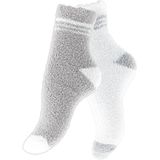 Vincent Creation - Knuffelsokken - Grijs/Wit - 4 Paar - Warme Pluizige Damessokken