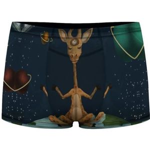 Grappige ruimte giraffen heren boxer slips sexy shorts mesh boxers ondergoed ademende onderbroek string