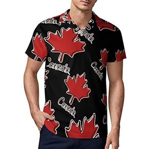 Canada Maple Leave Heren Golf Polo-Shirt Zomer T-shirt Korte Mouw Casual Sneldrogende Tees L