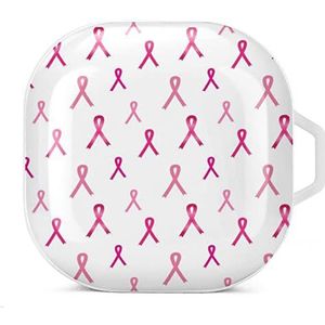 Borstkanker lint oordopjes hoesje compatibel met Samsung hard shell beschermhoes witte stijl