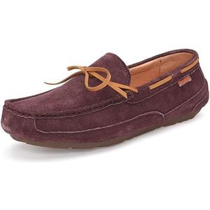 Loafers for heren Schoenen met vierkante neus Effen kleur Suède Vamp Bootschoenen Flexibel Comfortabel Antislip Casual instappers (Color : Brown, Size : 40 EU)