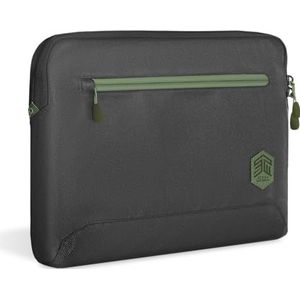 STM ECO Sleeve Laptoptas 14 inch compatibel met Apple MacBook Pro 14"" (Gemaakt van 100% gerecycled polyester, groot binnenvak met extra buitenvak, lichtlopende ritssluitingen) - zwart