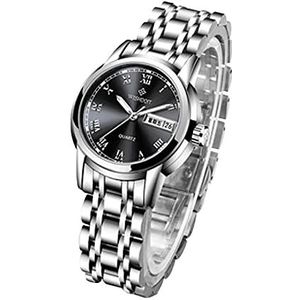 Nieuwe dames horloge waterdicht Ins Wind licht luxe niet-mechanische mode dames horloge, Zwart, Armband