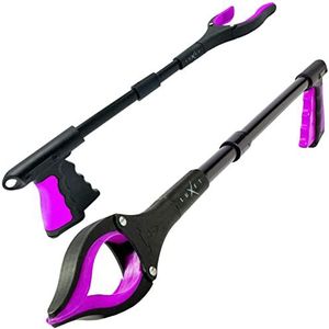 Grabber Reacher Tool 19"" Aluminium Magnetische Klauw, Roterende Reacher Grabber Pickup Tool, Opvouwbare Grijper Grijper voor Ouderen Grijpen het Bereiken Tool, Prullenbak Grabbers en Pickers, Roze