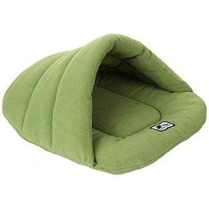 Gullor Winter Warm Comfortabele Hond Kat Konijn Kussen Half Overdekt Bed Slaapzak - Groen (M)