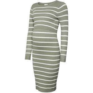 MAMALICIOUS Mama Licious Gebreide jurk voor dames, zwangerschapsjurk, Hedge Green, L