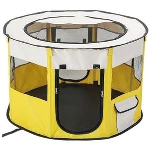 Draagbare hondenhok, huisdier hek-slip kennel for huisdieren puppy kitten konijn, huisdier krat binnen gebruik, katten kooien binnen(Yellow,72x72x45cm)