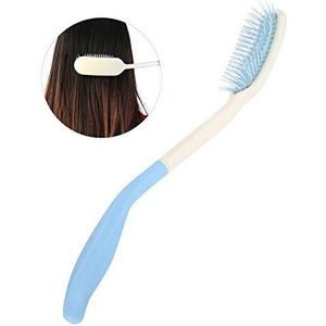 1 x zachte borstel met lange steel, lange behandelde borstels, borstel met lange steel, antislip ergonomisch borstelbereik (haarborstel).