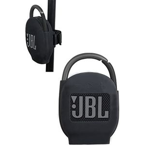 Hermitshell Silicone Sleeve is geschikt voor JBL Clip 5/JBL Clip 4 waterdichte, draagbare luidspreker (zwart) (alleen siliconen hoes)