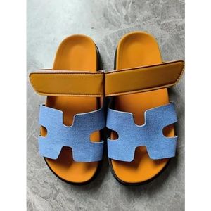 2024 Zomersandalen en pantoffels met dikke zolen maat klittenband Kleurblok Buitenkant Casual damesschoenen(Denimblue,37 EU)