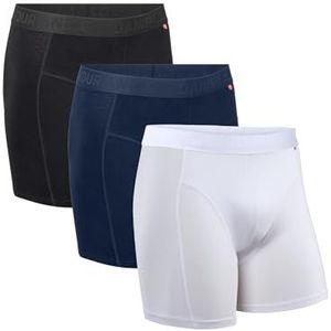 DANISH ENDURANCE Katoenen Boxershorts voor Heren, Biologisch Katoen, Klassieke Fit, 3 pack, Veelkleurig (1x Zwart, 1x Blauw, 1x Wit), M