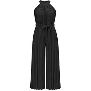 yk8fass Neck-wrap broek uit één stuk dn-4721, Zwart, 6