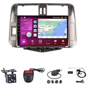 Android Autoradio Video Multimedia Speler, 9 Inch Touch Screen Radio Plug And Play Autotoebehoren met Bluetooth En Navigatie En Achteruitrijcamera Voor Toyota Land Cruiser Prado 150 2009-2013 (Size