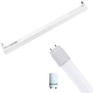 LED TL Armatuur met T8 Buis Incl. Starter - Aigi Dybolo - 60cm Enkel - 8W - Natuurlijk Wit 4200K - Beschermingsgraad IP20