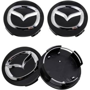 4 stuks wielnaafdoppen voor Mazda 2 3 6 Atenza MX3 MX5 CX3 CX5 CX9 RX8 RX7 Protege Axela 56mm autonaafdoppen Wieldoppen Vervangende naafdoppen Stickers Wieldoppen