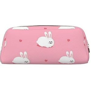 Xzeit Bunny schattig etui pennenetui met rits potloodzakken lederen etui voor jongens en meisjes, Goud, Eén maat, Tas Organizer