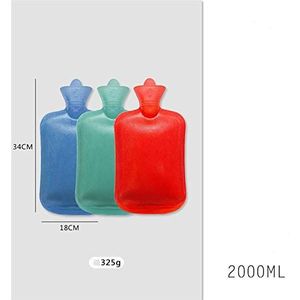 DieffematicRSD Warmwaterkruik Dikke Warm Water Flessen Rubber Winter Warm Warm Water Zak Handwarmer Hand Warm Water Flessen Willekeurige Kleur (Color : 2000ml)