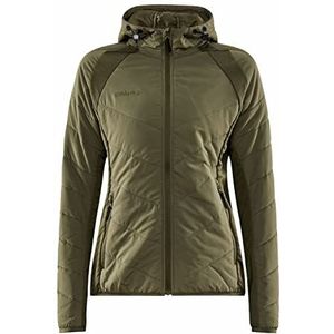 Craft ADV Explore Hybrid Jacket W, overgangsjas voor dames, XL, rift, lichte, gewatteerde jas met jersey-stretchinzetstukken, verstelbare capuchon, met zakken, licht windjack voor dames