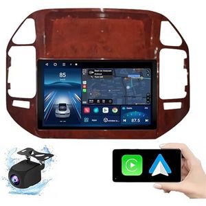 Android 14.0 2 Din Autoradio 9"" Touchscreen Auto Stereo voor Mitsubishi Pajero V73 met Draadloze Carplay Android Auto GPS navigatie AHD Omgekeerd beeld Stuurwielbediening(B,P1(1G+32G))