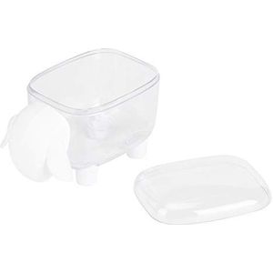 AUNMAS Make-up Katoen Opbergdoos Leuke Cartoon Transparant Draagbaar briefpapier Katoen Swab Houder Organizer voor Thuis Kantoorgebruik