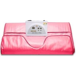 Verre infrarood saunadeken 2 zones, gewichtsverlies FIR saunadeken for veiligheid Lichaamsvorm Afslanken Fitness for vrouwen,Saunasessies thuis(Pink)