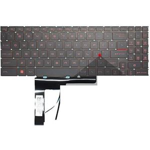 Russisch Amerikaans verlicht laptoptoetsenbord voor MSI voor Katana GF66 MS-1582/1581/1583 GF76 GL76 GL66 MS-17L1 MS-17L2 MS-17H3(US Red Font Backlit)