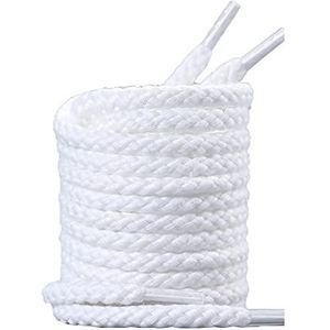 schoenveters, schoenveters, Twine Dikke Ronde Katoenen Touw for Canvas Schoenen, Schoenveters Ronde Gekleurde Platte Trainers Schoenveter (Kleur: Roze, Maat: 140cm (1 paar) (Color : Snow White, Size