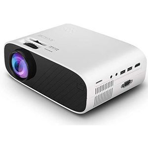 Projector, W90 draagbare projector 720P HD LCD-videoprojector 3D-miniprojector, compatibel met USB/HDMI/Av/VGA voor thuisbioscoop, wit (EU)