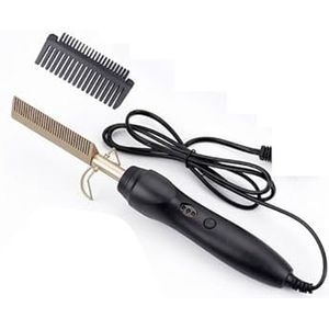 Infrarooddroger, Kam Elektrische Hot Cam Stijltang Professionele Stijltang Haar Ijzer Titanium Legering Haarkrulmachine for Zwart Haar,voor auto's, plaatwerk, meubels(Gold)