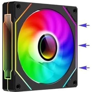 QPSJXN 120mm ARGB 5V 3PIN 12V 4 Pin PWM Stille Koelventilator Compatibel met Computer Chassis PRISM 4 PRO (A)