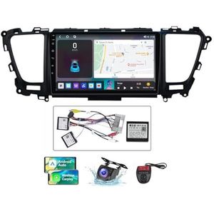 Android 13 Autoradio 2 DIN Compatibel met Kia Carnival 3 YP 2014-2021 9 Inch Touchscreen Carplay en Android Auto met Bluetooth 5.0/FM RDS/Bediening op het stuur/Achteruitrijcamera(B,NF-3)