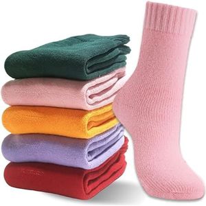 MOSOTECH Warme Wintersokken voor Dames, 5 paar Dikke Thermische Sokken voor Koud Weer, Maat 35-42