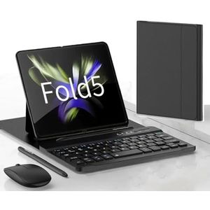 LiLiTok Galaxy Z Fold 5 toetsenbord en muis met S Pen, toetsenbord-set voor Samsung Galaxy Z Fold 5 Bluetooth toetsenbord + muis + touchpen (zwart)
