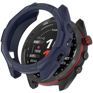 ZZjingli for Garmin Approach S70 47mm Armor Hollow horloge beschermhoes (oranje) (groen) (zwart) enz. (Size : Midnight Blue)