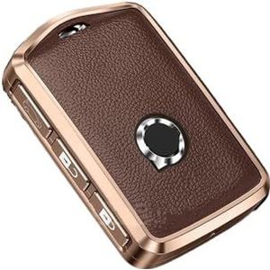 Sleutelbehuizing houder Voor XC60 XC40 XC90 S90 V60 S60 V90 2010-2022 Metalen Koeienhuid Auto Afstandsbediening Sleutel Case Cover Shell Houder Protector Fob Sleutelhanger Sleutelbehuizing(1 UK)