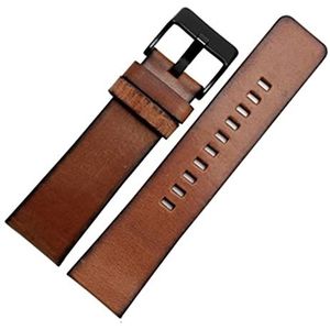YingYou Retro Lederen Horlogeband Compatibel Met Diesel DZ4343 DZ4323 DZ7406 Horlogeband Vintage Italiaans Leer 22mm 24mm 26mm Mannen Armband(Color:Brown black clasp,Size:26mm)
