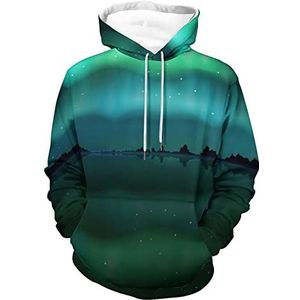 Northern Lights Aurora Borealis Unisex Sweatshirts Lange Mouw Pullover Hoodies Casual Grafische Hooded Sweatshirt 3XL