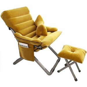 Zero Gravity-stoel, Opvouwbare Ligstoel, Met Kussen En Zijvakken, Verstelbare Vrijetijdsfauteuil For Zitten En Slapen, Geschikt For Woonkamer, Balkon, Tuin, Terras (Color : Yellow)