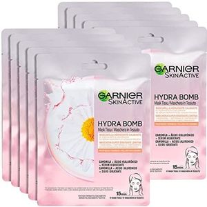 10 x Garnier SkinActive stofmasker Hydra Bomb Kamille - 2 verpakkingen met 5 wegwerpmaskers