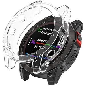 Watch Case BZN for Garmin Fenix ​​7 Pro Half-Pakket TPU Horloge Beschermhoes (Color : Transparent)