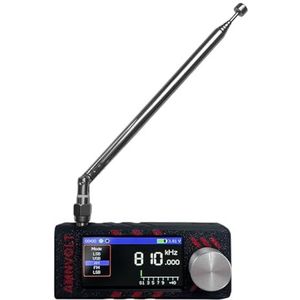AZURAOKEY Pocket Radio Ontvanger, SI4732 0.5-108mhz LSB USB AM FM FM/AM Radio 1.9 inch IPS-scherm Mini Pocket Radio met Antenne Draagbare Radio All Band Radio Ontvanger