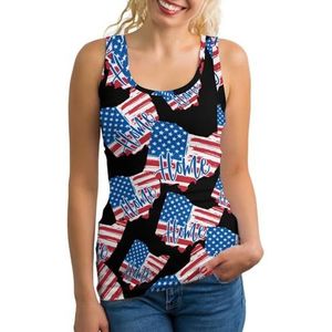 Ohio Home Amerikaanse vlag dames tank top mouwloos T-shirt pullover vest atletische basic shirts zomer bedrukt